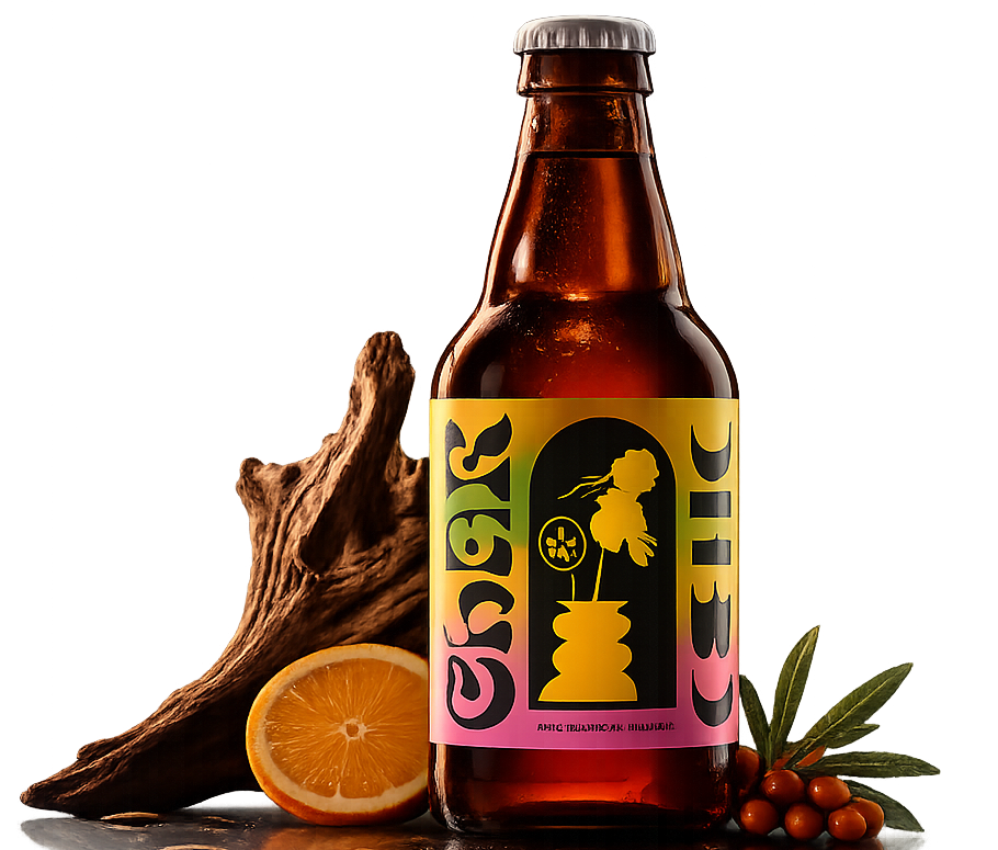 CHAR Kombucha — герой-продукт на головній
